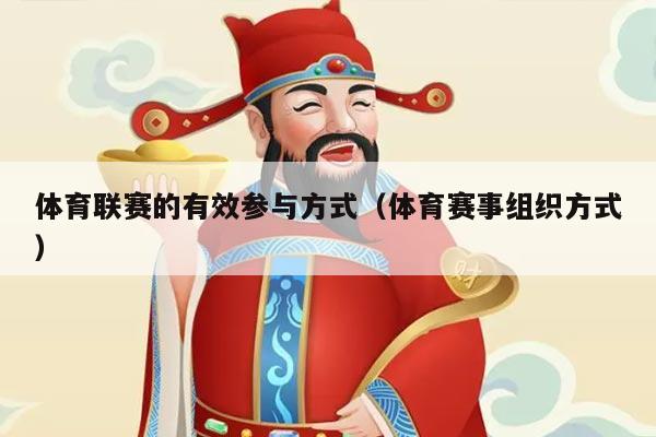 体育联赛的有效参与方式(体育赛事组织方式)